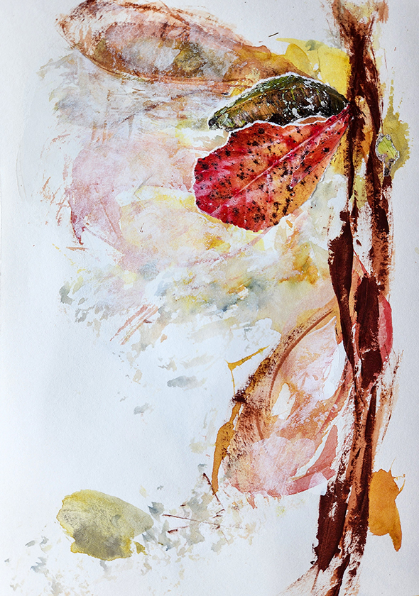 Leaf Light Mixed Media - watercolor and digital photography