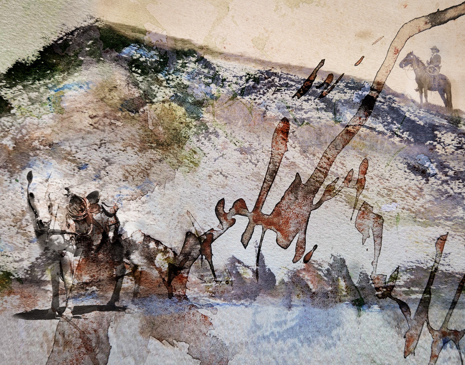 Mixed Media - watercolor and digital photography
